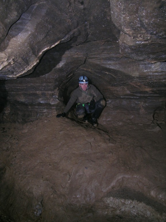 Photo of Brad in Gage Cave.